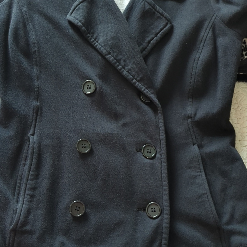 James Perse LA Double Breasted Soft Cotton Jersey Knit Jacket Blazer Black 3 M/L - Picture 6 of 13